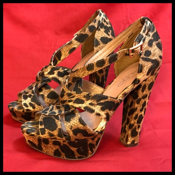 Aldo Shoes - Aldo Leopard Chunky 5” Heels